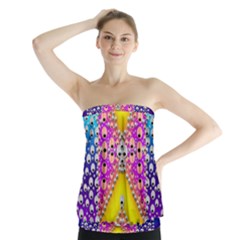 Music Tribute In The Sun Peace And Popart Strapless Top