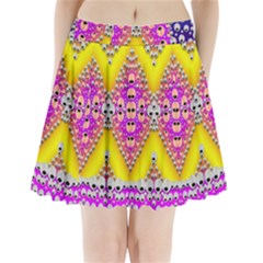 Music Tribute In The Sun Peace And Popart Pleated Mini Mesh Skirt