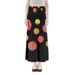 Orange Abstraction Maxi Skirts