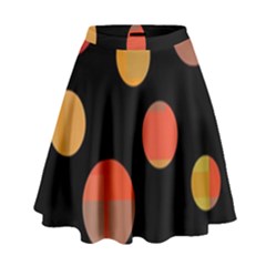 Orange Abstraction High Waist Skirt