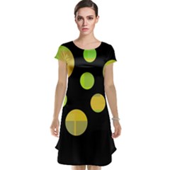 Green Abstract Circles Cap Sleeve Nightdress