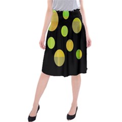 Green Abstract Circles Midi Beach Skirt