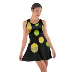 Green Abstract Circles Racerback Dresses