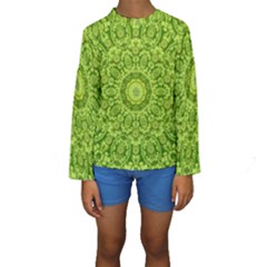 Magic Flowers In  The Deep Valley Of Paradise Kid s Long Sleeve Swimwear