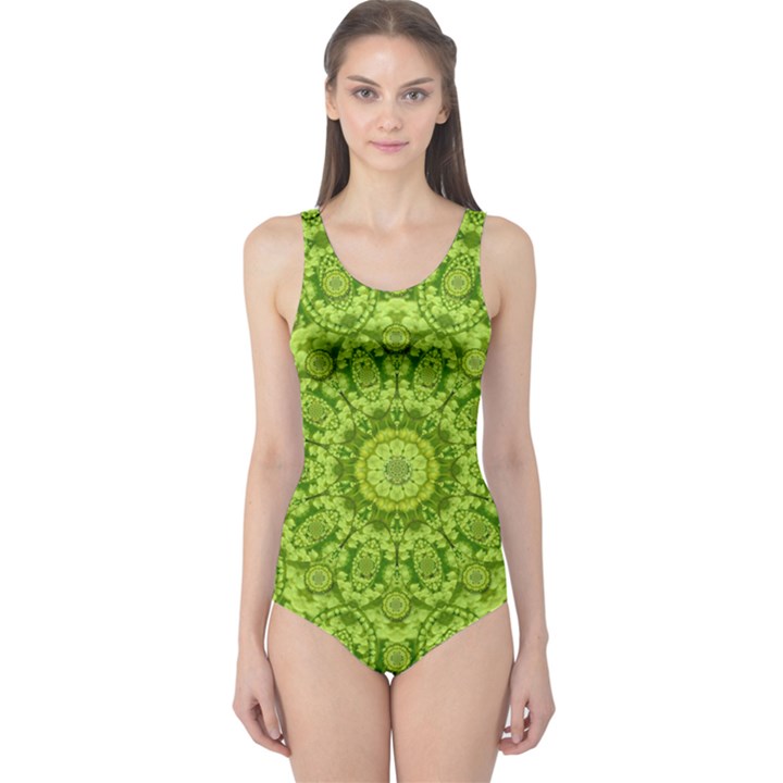 Magic Flowers In  The Deep Valley Of Paradise One Piece Swimsuit