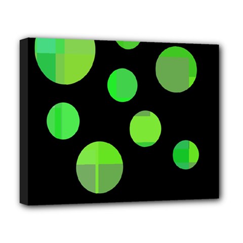 Green Circles Deluxe Canvas 20  X 16  