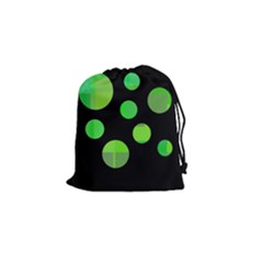 Green Circles Drawstring Pouches (small) 