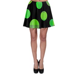 Green Circles Skater Skirt