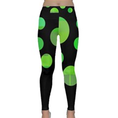 Green Circles Yoga Leggings by Valentinaart