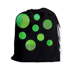 Green Circles Drawstring Pouches (xxl)