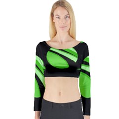 Green Balls   Long Sleeve Crop Top