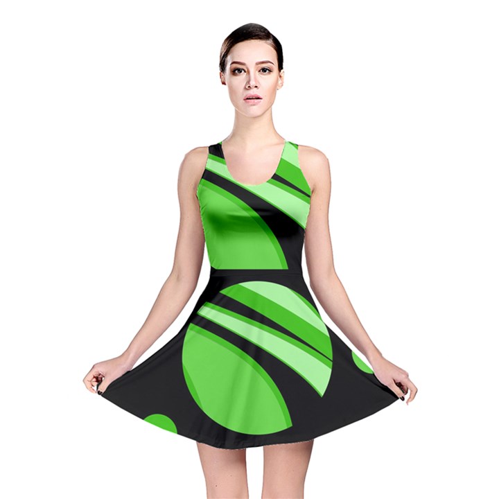 Green balls   Reversible Skater Dress