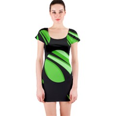 Green Balls   Short Sleeve Bodycon Dress