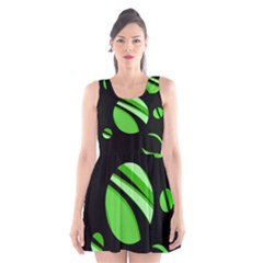 Green Balls   Scoop Neck Skater Dress