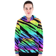 Rainbow Tiger Women s Zipper Hoodie