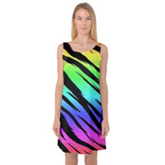 Rainbow Tiger Sleeveless Satin Nightdress