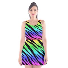 Rainbow Tiger Scoop Neck Skater Dress