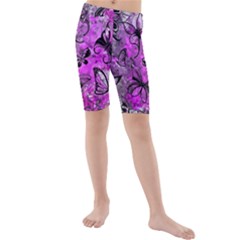 Butterfly Graffiti Kid s Mid Length Swim Shorts by ArtistRoseanneJones