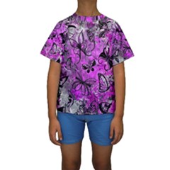 Butterfly Graffiti Kid s Short Sleeve Swimwear by ArtistRoseanneJones