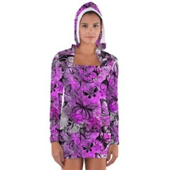 Butterfly Graffiti Women s Long Sleeve Hooded T-shirt