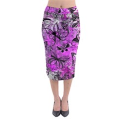 Butterfly Graffiti Midi Pencil Skirt