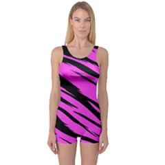 Pink Tiger One Piece Boyleg Swimsuit