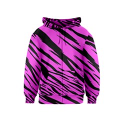 Pink Tiger Kids  Zipper Hoodie by ArtistRoseanneJones