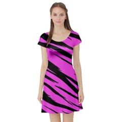 Pink Tiger Short Sleeve Skater Dress