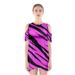 Pink Tiger Cutout Shoulder Dress