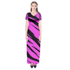 Pink Tiger Short Sleeve Maxi Dress