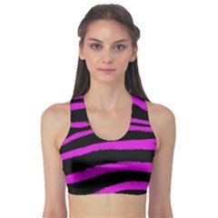 Pink Zebra Sports Bra by ArtistRoseanneJones