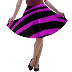 Pink Zebra A-line Skater Skirt