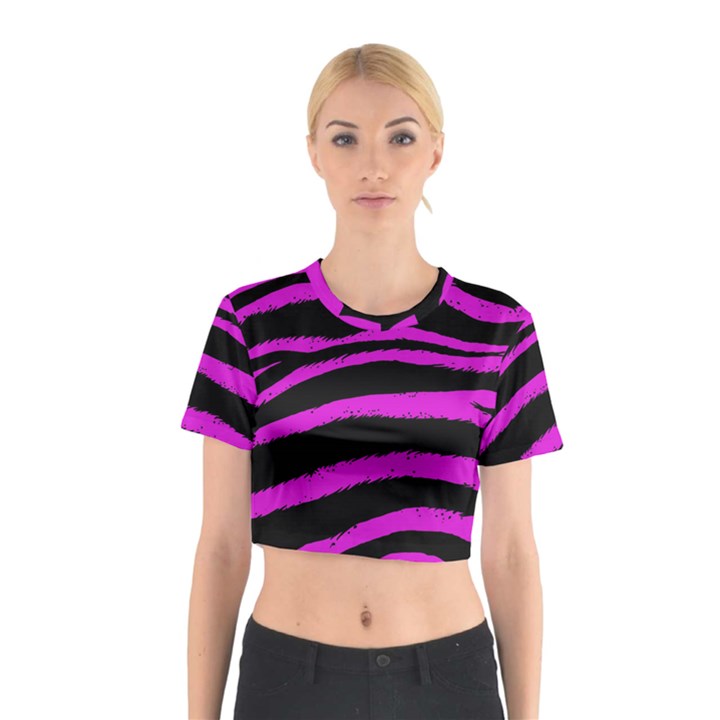 Pink Zebra Cotton Crop Top