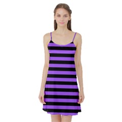 Purple Stripes Satin Night Slip