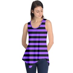 Purple Stripes Sleeveless Tunic by ArtistRoseanneJones