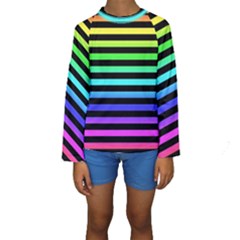 Rainbow Stripes Kid s Long Sleeve Swimwear