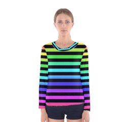 Rainbow Stripes Women s Long Sleeve Tee