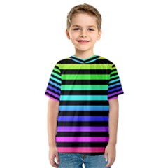 Rainbow Stripes Kid s Sport Mesh Tee