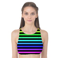 Rainbow Stripes Tank Bikini Top by ArtistRoseanneJones