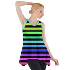 Rainbow Stripes Side Drop Tank Tunic