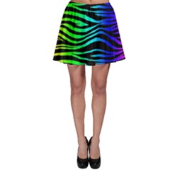 Rainbow Zebra Skater Skirt by ArtistRoseanneJones