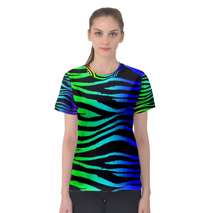 Rainbow Zebra Women s Sport Mesh Tee