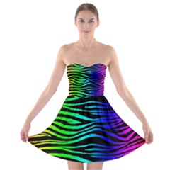 Rainbow Zebra Strapless Dresses