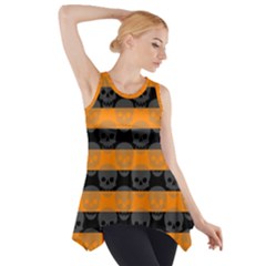 Deathrock Stripes Side Drop Tank Tunic