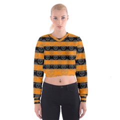 Deathrock Stripes Women s Cropped Sweatshirt