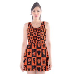 Goth Punk Checkers Scoop Neck Skater Dress