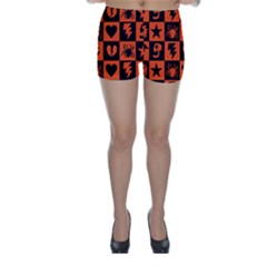 Goth Punk Checkers Skinny Shorts