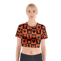 Goth Punk Checkers Cotton Crop Top