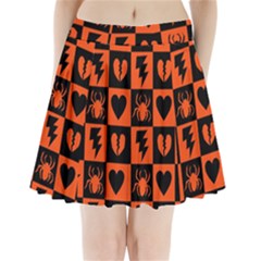 Goth Punk Checkers Pleated Mini Mesh Skirt