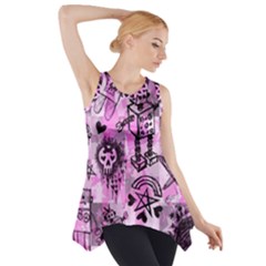 Pink Scene Kid Sketches Side Drop Tank Tunic